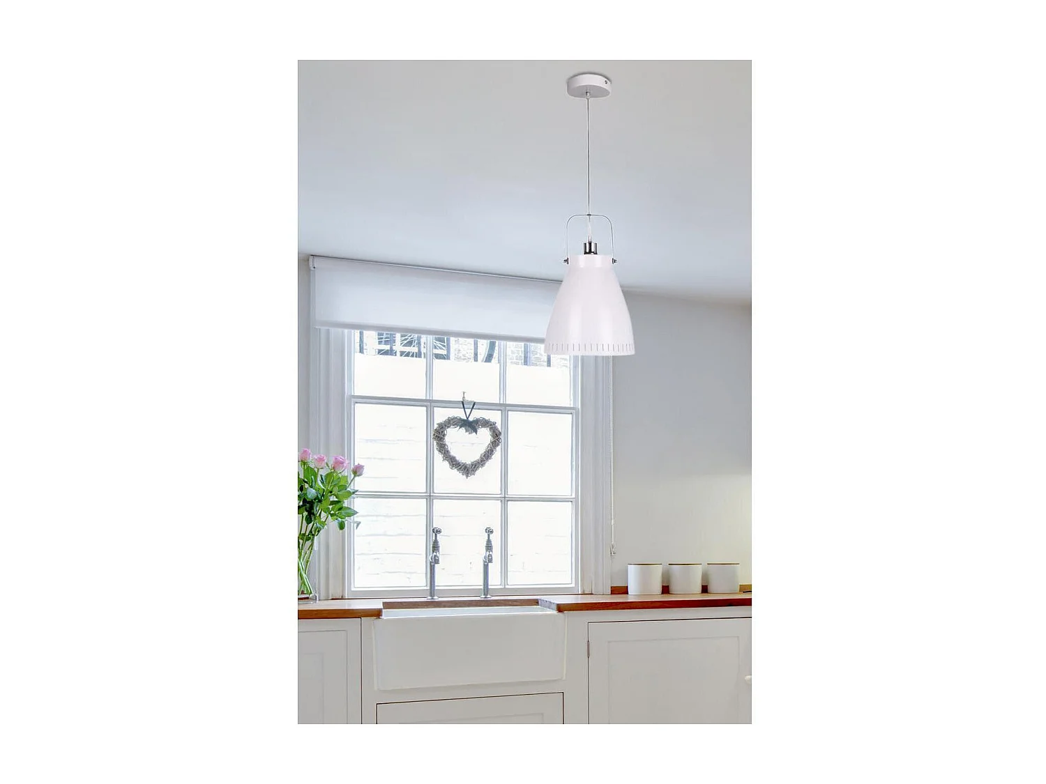 Lampe Suspension Design "Hayden" 40cm Blanc