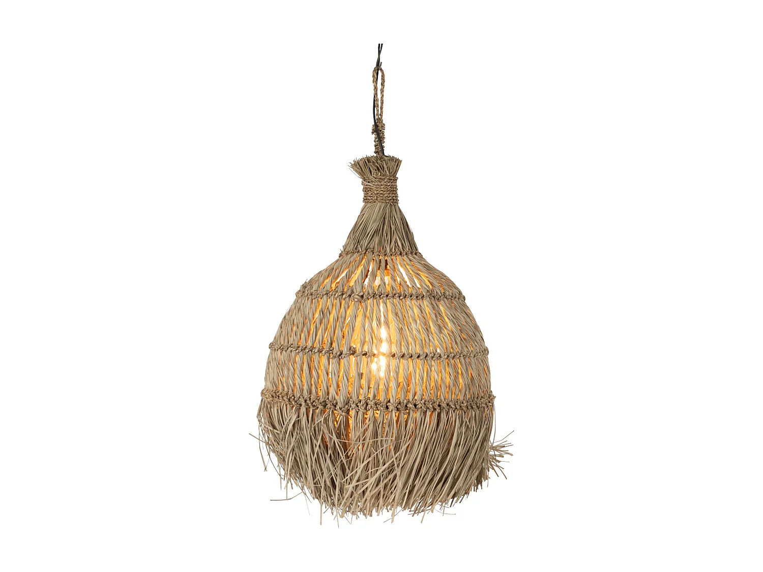 Middelgrote hanglamp natuurlijk rotan Titi H 70 cm
