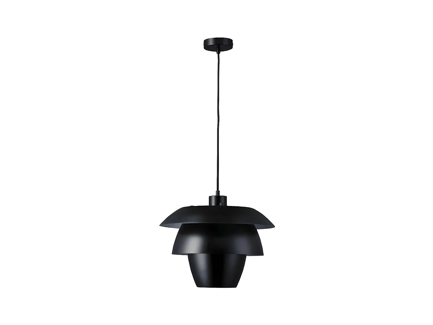 Suspension luminaire en métal - L 38 x l 26 x H 150 cm - Noir