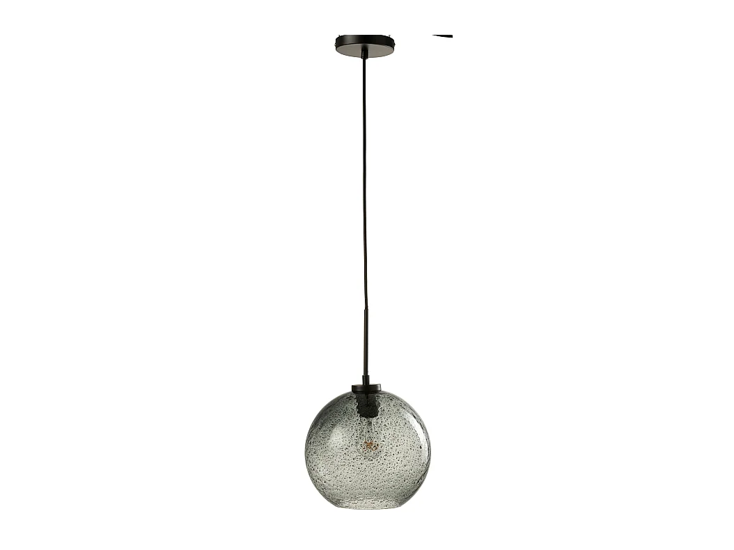 Lampe Suspension en Verre "Boule Pois" 40cm Gris