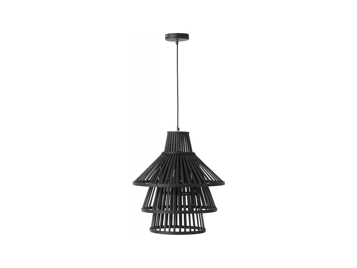 Lampe Suspension en Bambou "Midano" 51cm Noir