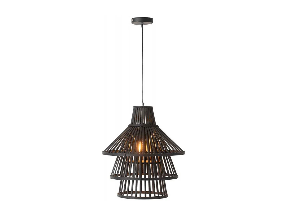 Lampe Suspension en Bambou "Midano" 51cm Noir