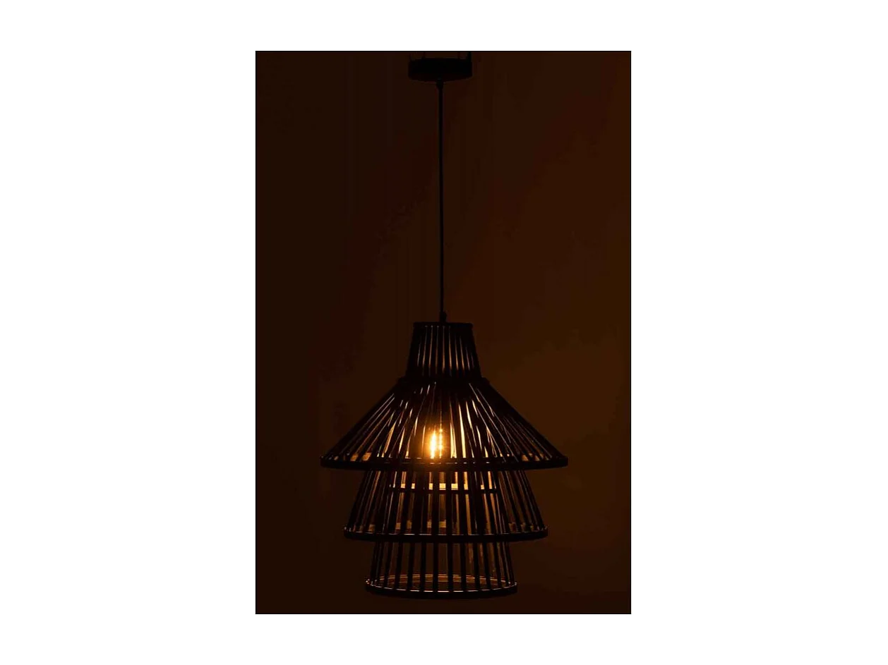 Lampe Suspension en Bambou "Midano" 51cm Noir