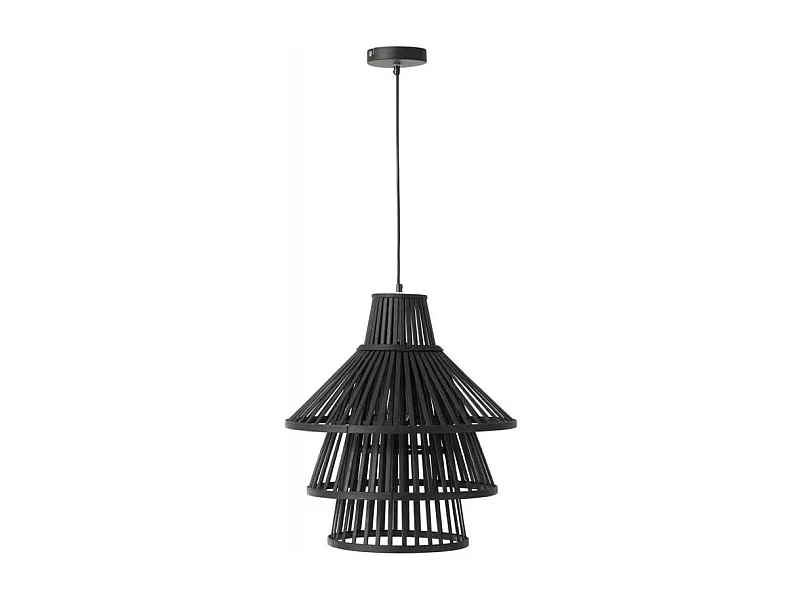 Lampe Suspension en Bambou "Midano" 51cm Noir