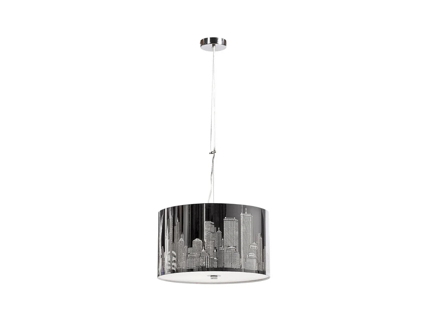 Lampe Suspension Design "New York" 40cm Argent