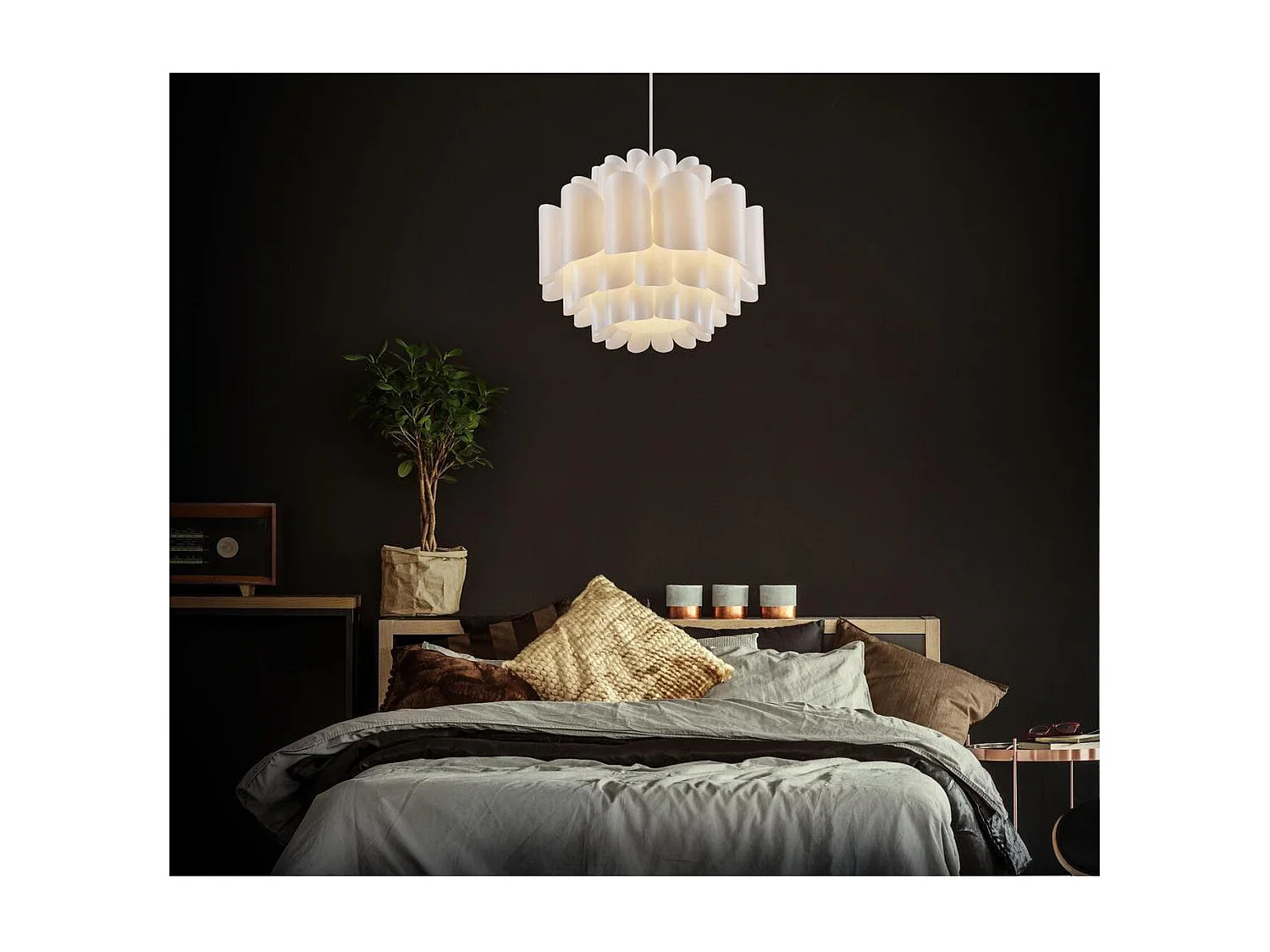 Lampe Suspension Design "Epes" 130cm Blanc