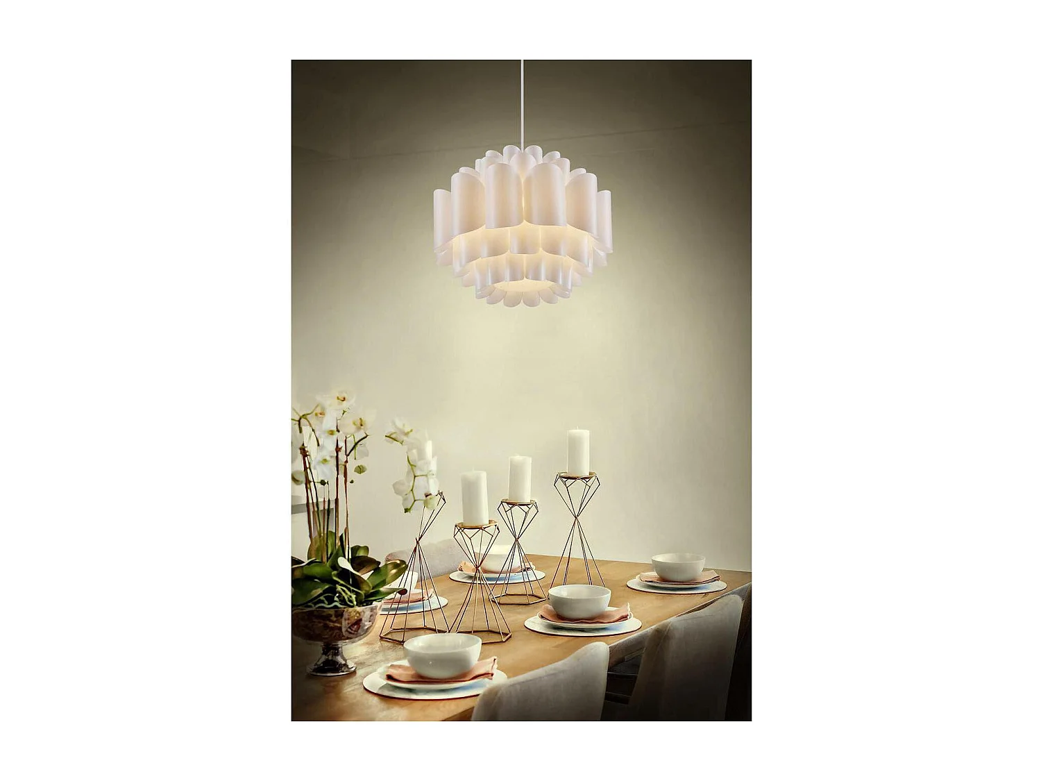 Lampe Suspension Design "Epes" 130cm Blanc