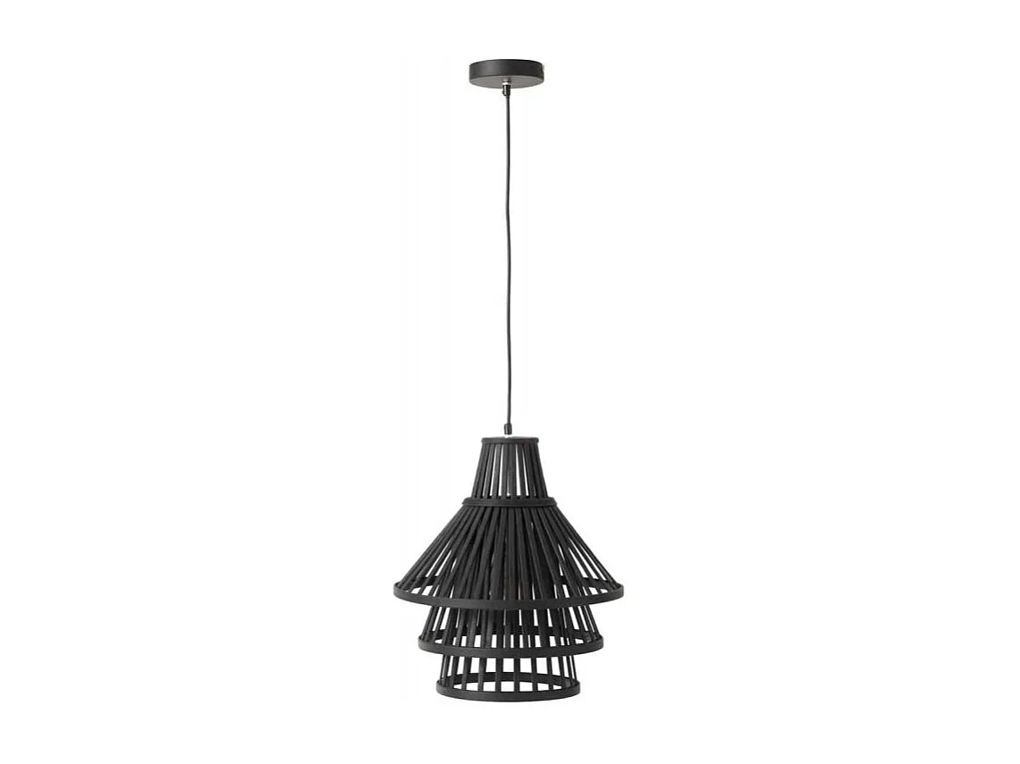 Lampe Suspension en Bambou "Midano" 42cm Noir
