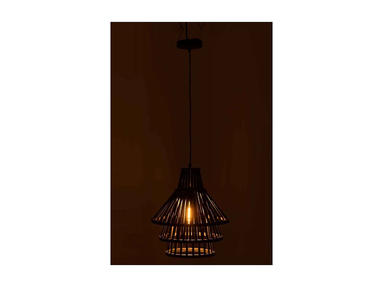 Lampe Suspension en Bambou "Midano" 42cm Noir