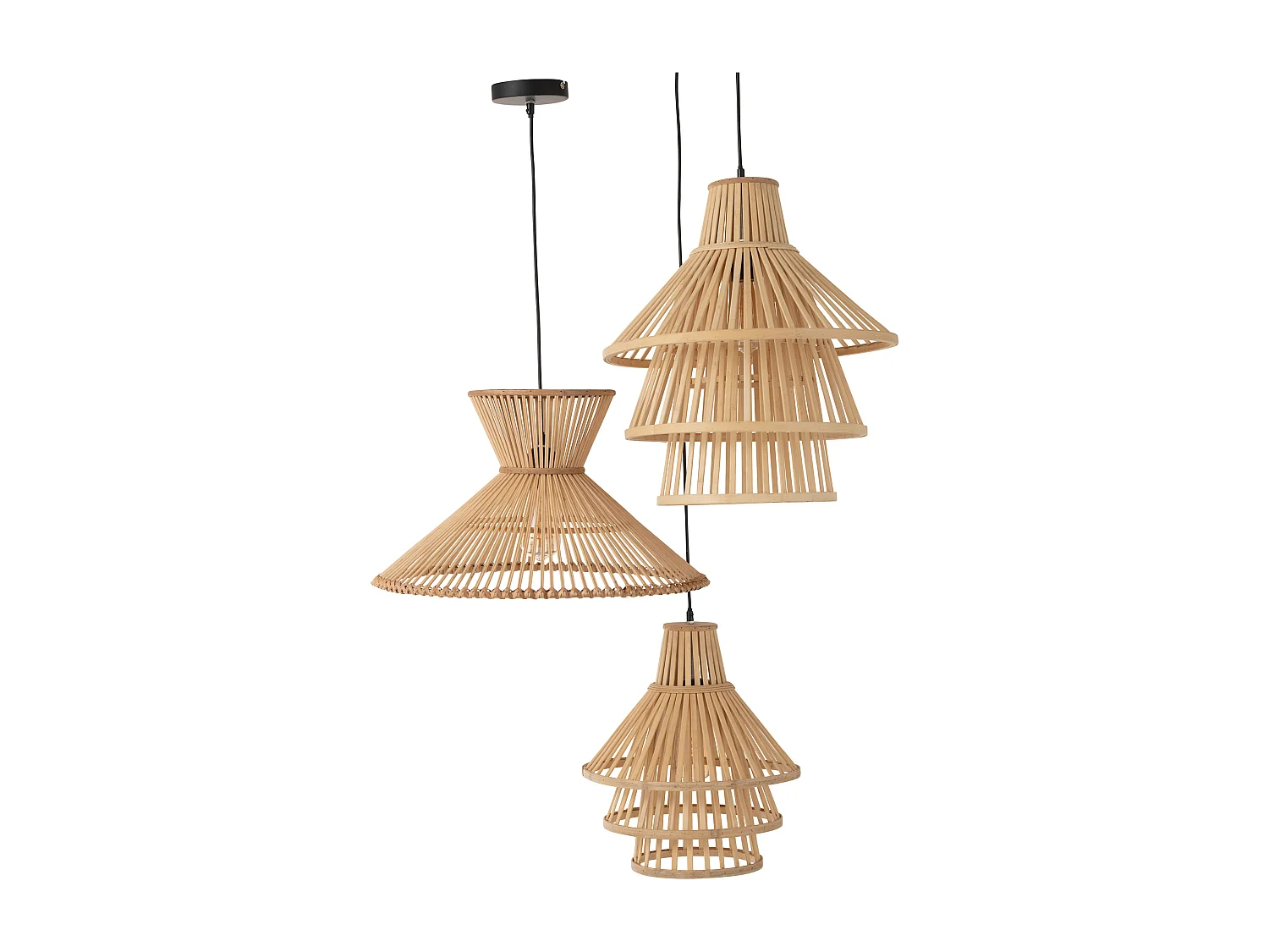 Lampe Suspension en Bambou "Midano" 53cm Naturel