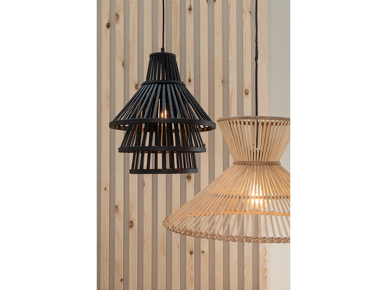 Lampe Suspension en Bambou "Midano" 53cm Naturel