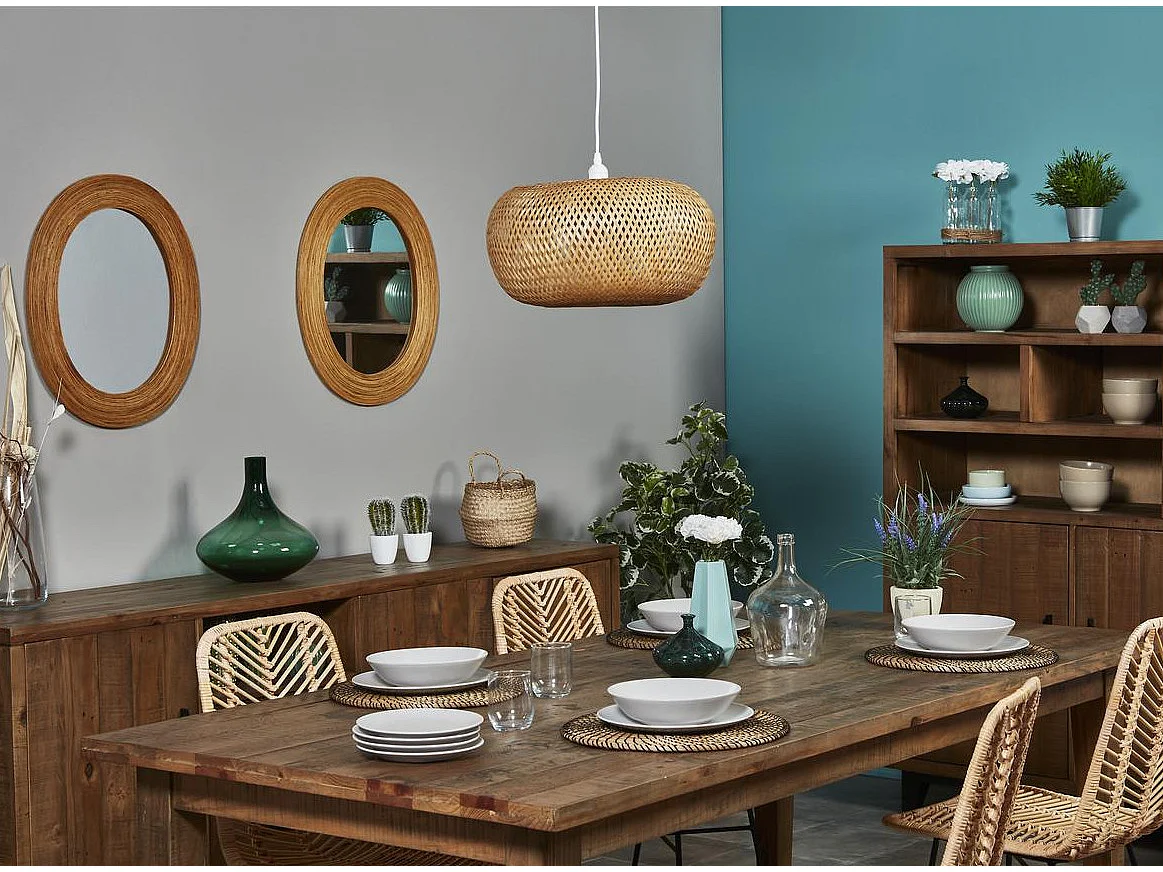 Lampe Suspension en Bambou "Guwin" 120cm Beige