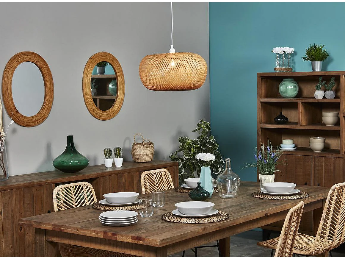 Lampe Suspension en Bambou "Guwin" 120cm Beige