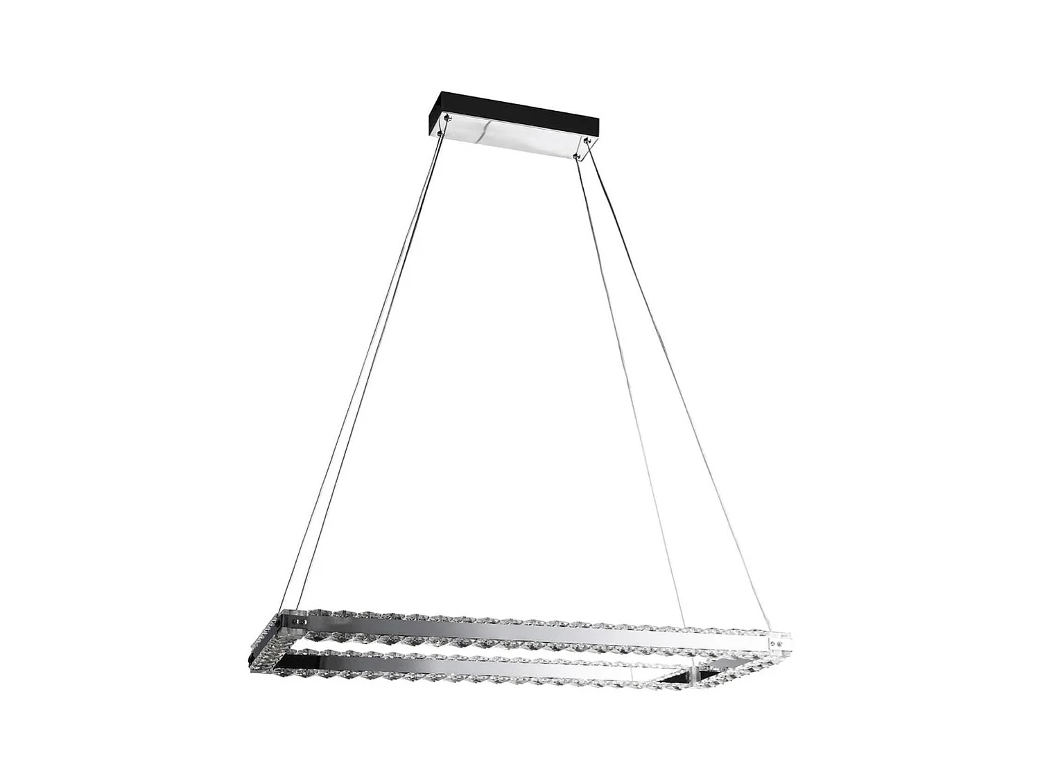 Lampe Suspension Strass "Elmore II" 120cm Argent