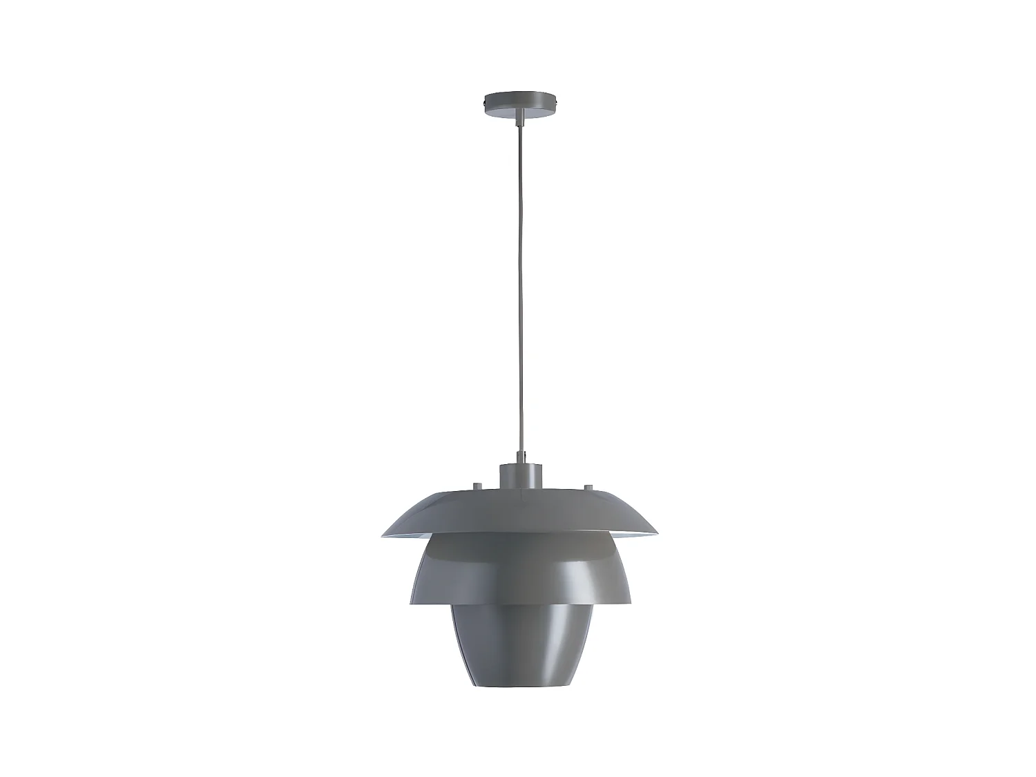 Suspension luminaire en métal - L 38 x l 26 x H 150 cm - Gris