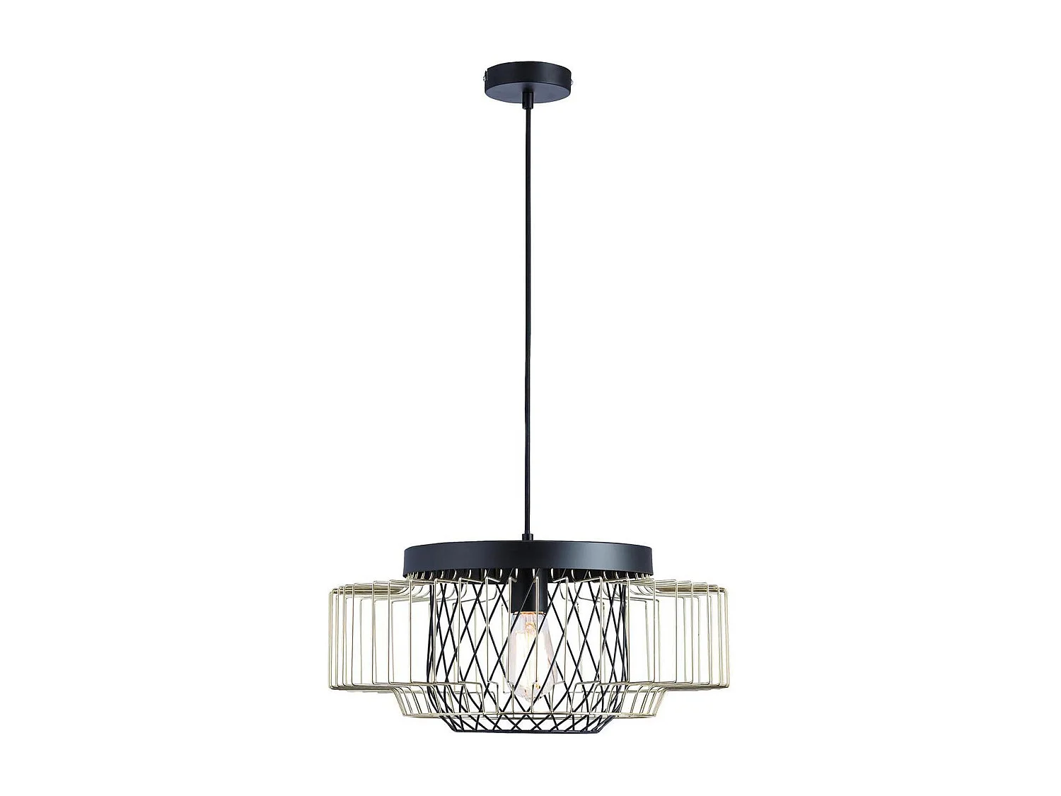 Lampe Suspension "Geraldine" 127cm Noir & Or