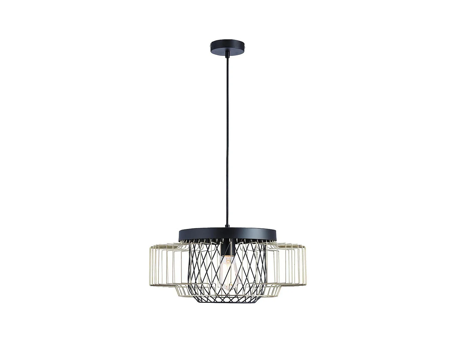 Lampe Suspension "Geraldine" 127cm Noir & Or
