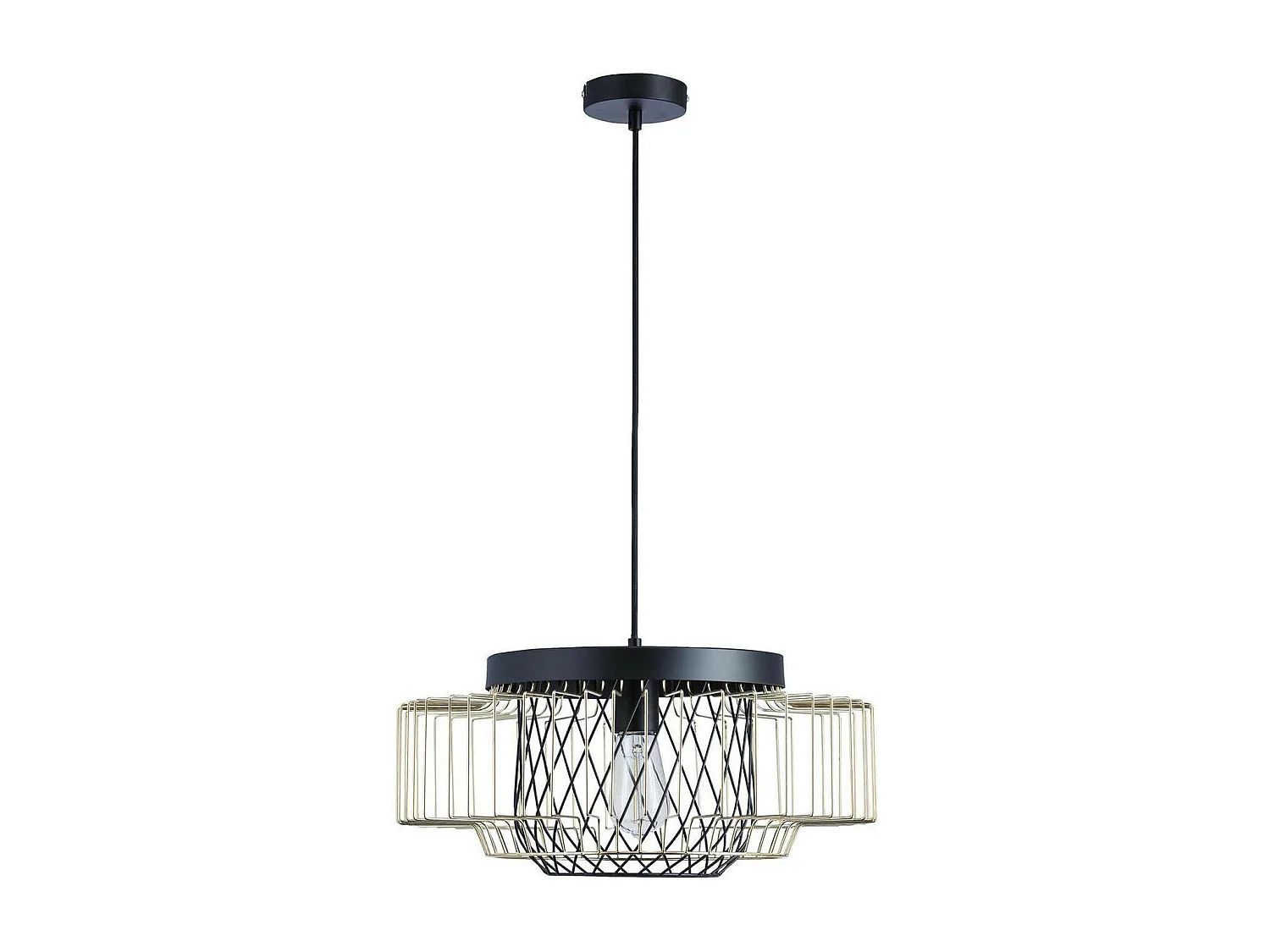 Lampe Suspension "Geraldine" 127cm Noir & Or