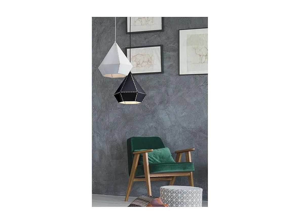 Amond wit metalen hanglamp