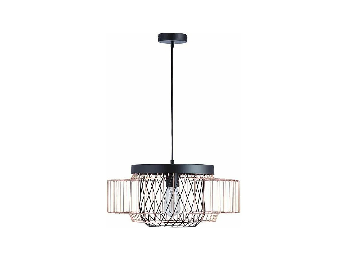 Lampe Suspension "Geraldine" 127cm Noir & Cuivre