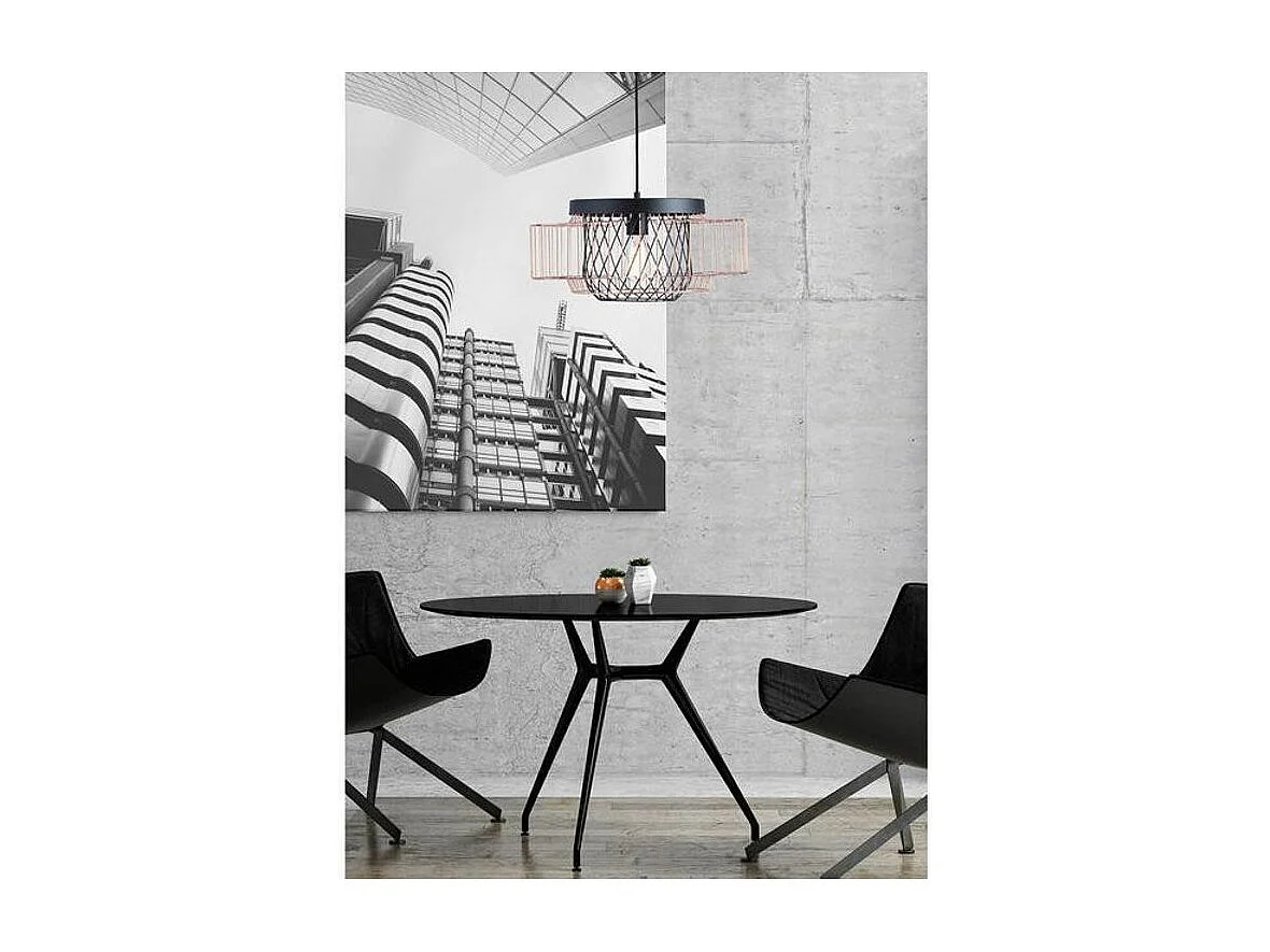 Skys zwarte en koperen metalen hanglamp