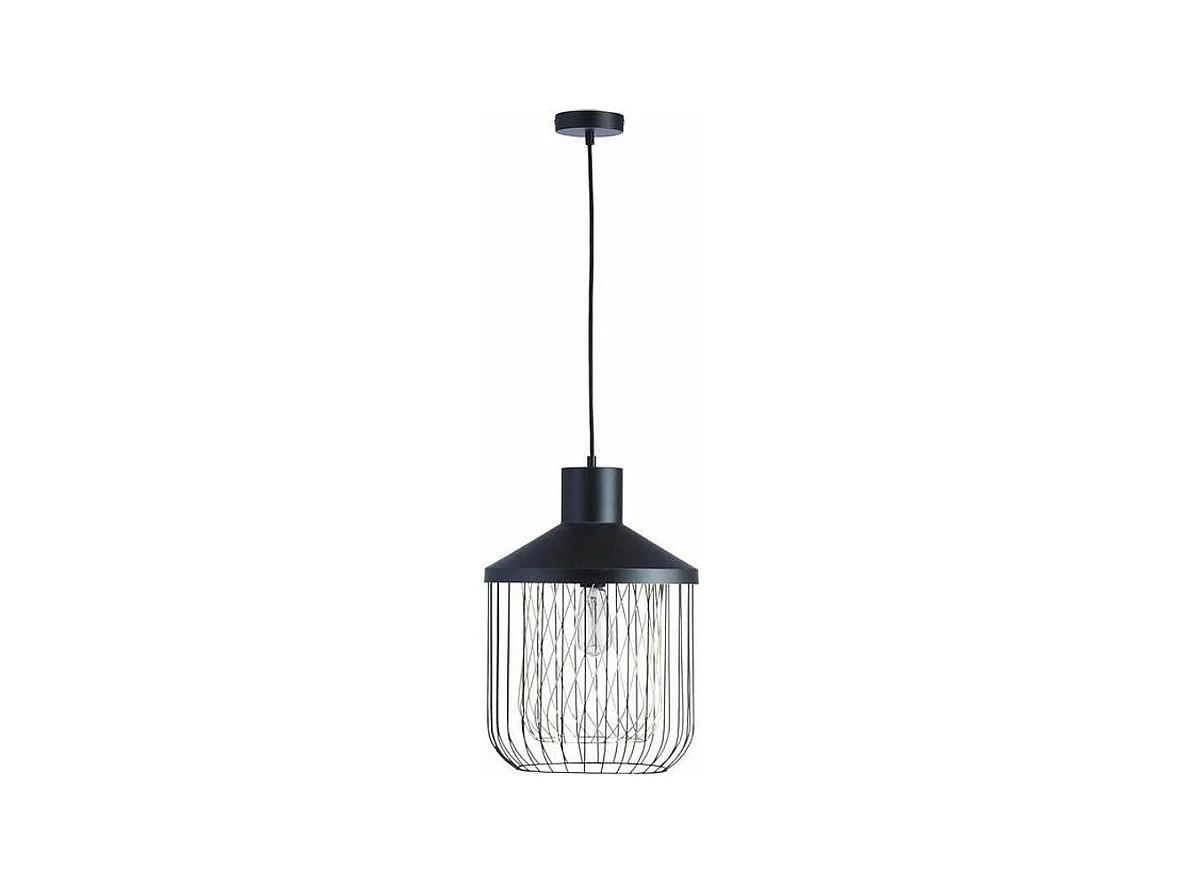 Lampe Suspension Design "Geraldine" 43cm Noir & Or