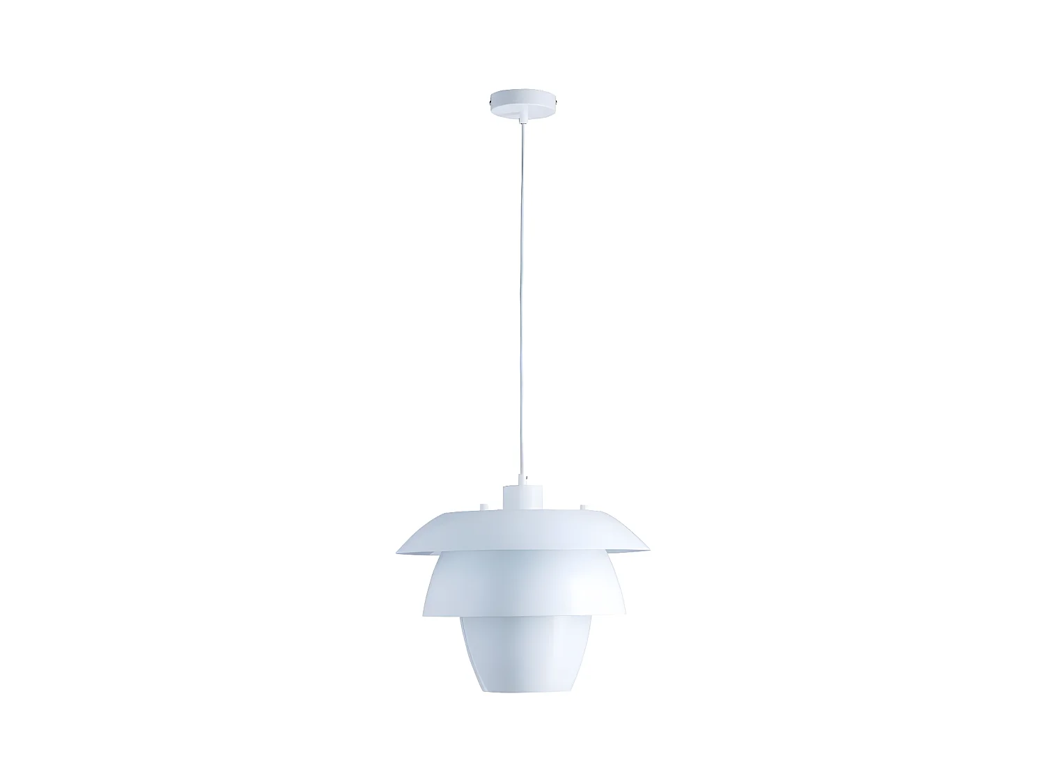 Suspension luminaire en métal - L 38 x l 26 x H 150 cm - Blanc