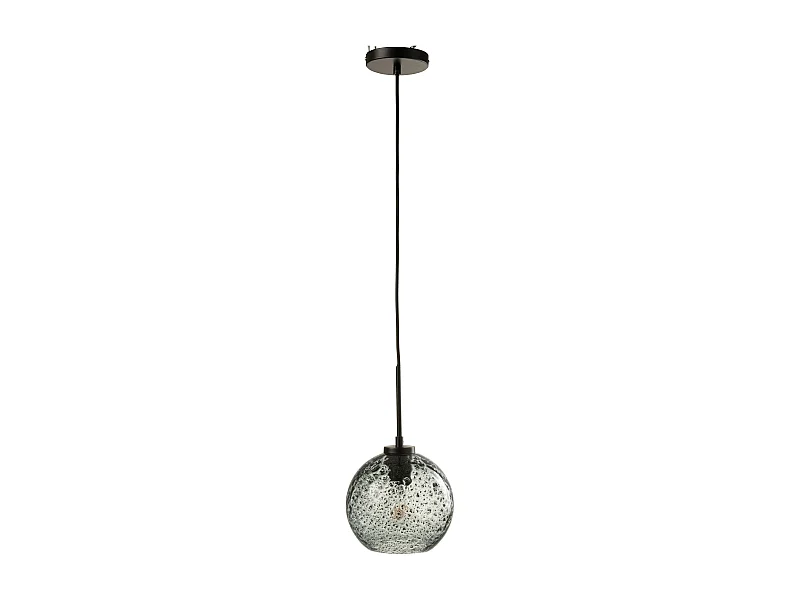 Lampe Suspension en Verre "Boule Pois" 36cm Gris