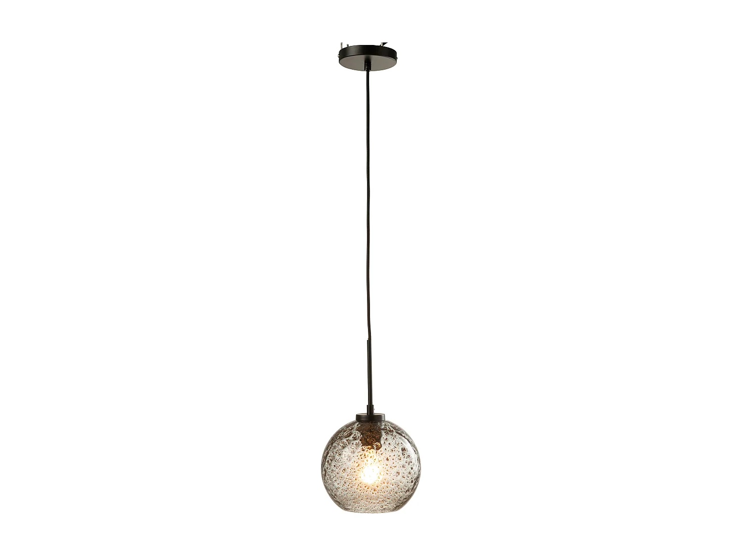 Lampe Suspension en Verre "Boule Pois" 36cm Gris