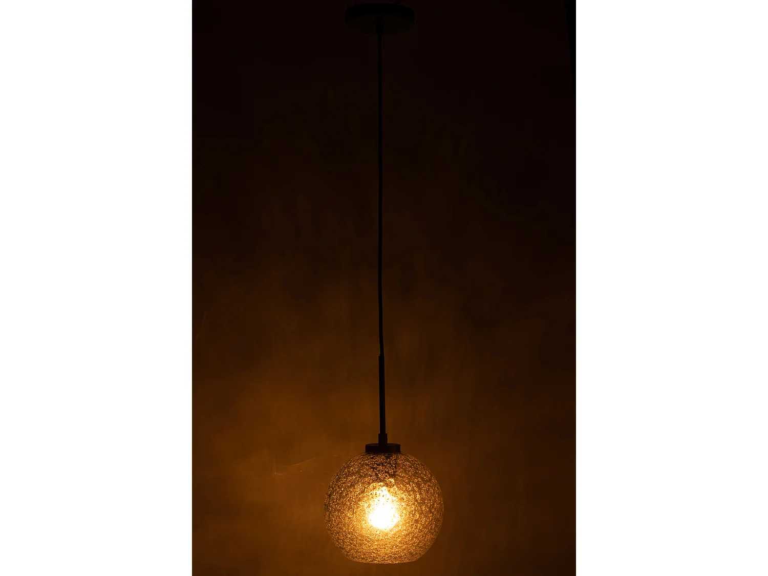 Lampe Suspension en Verre "Boule Pois" 36cm Gris