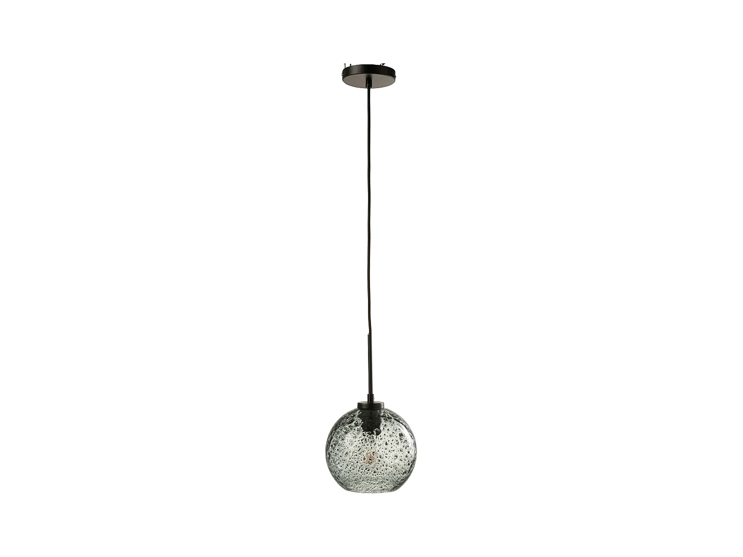 Lampe Suspension en Verre "Boule Pois" 36cm Gris