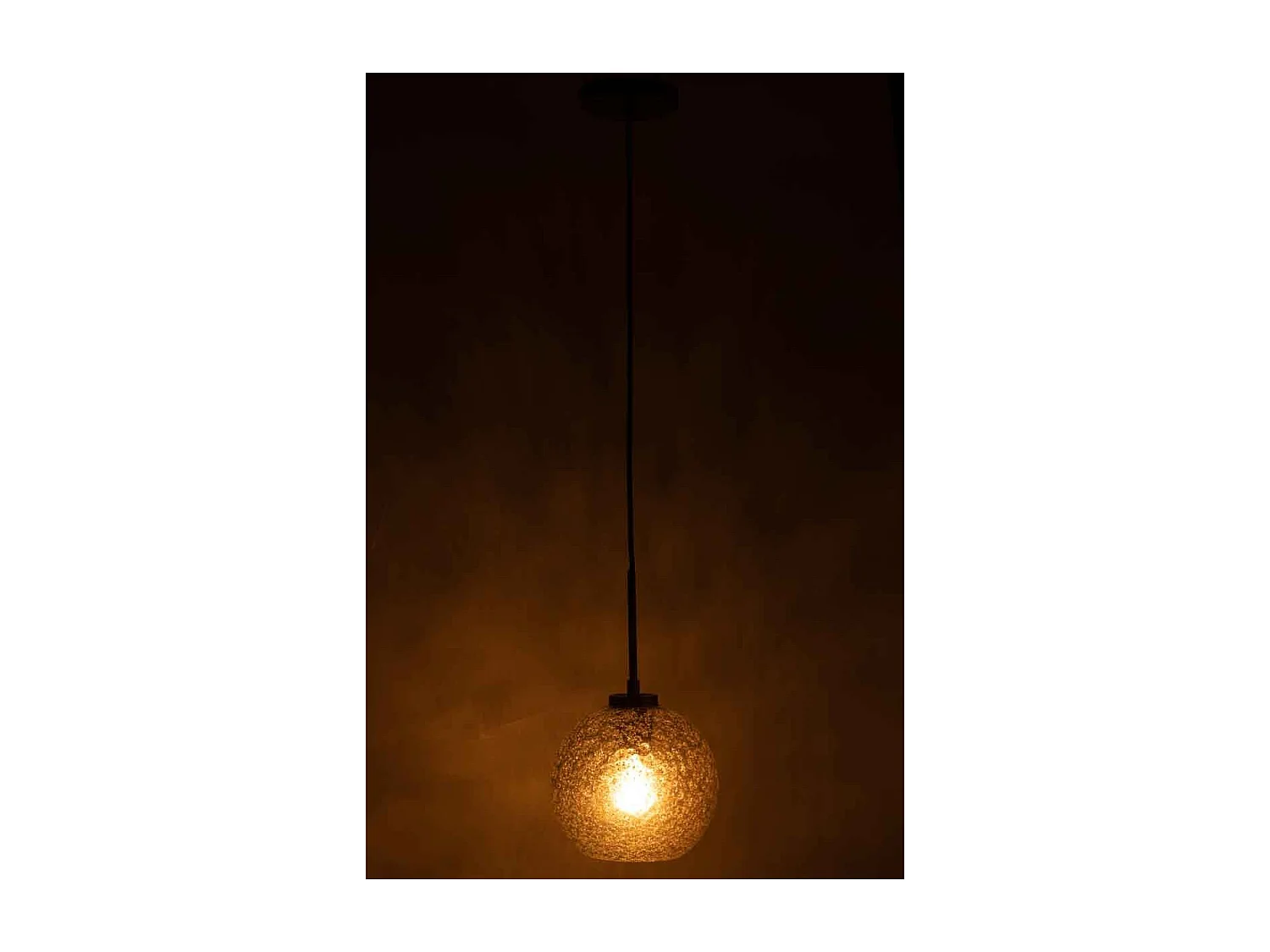 Lampe Suspension en Verre "Boule Pois" 36cm Gris
