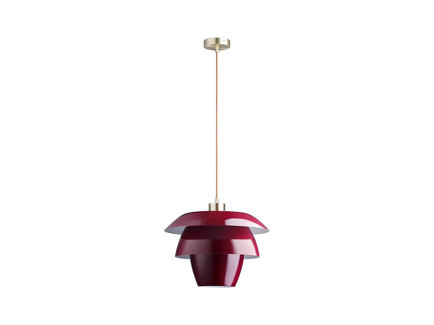 Suspension luminaire en métal - L 38 x l 26 x H 150 cm - Rose
