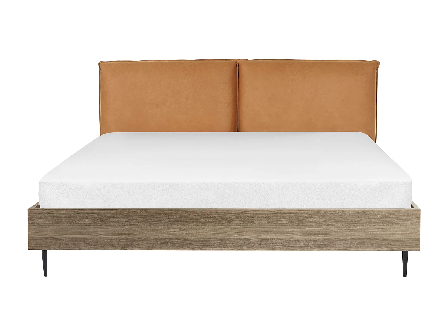 Lit avec sommier Cuir PU LIMANTON 180 x 200 cm Marron doré