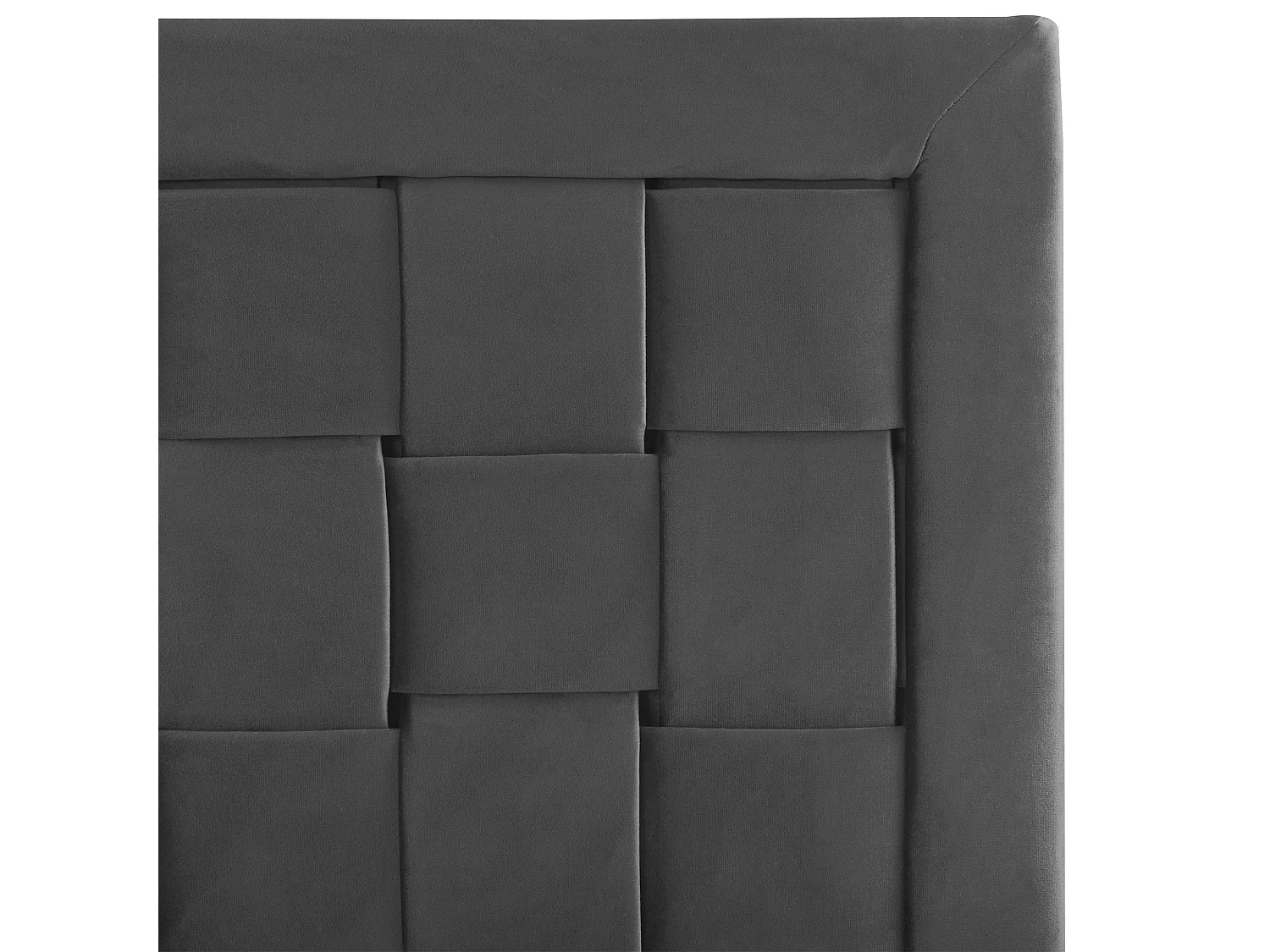 Lit avec sommier Velours LIMOUX 140 x 200 cm Noir