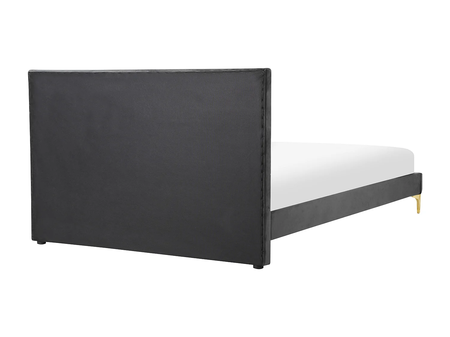 Lit avec sommier Velours LIMOUX 140 x 200 cm Noir