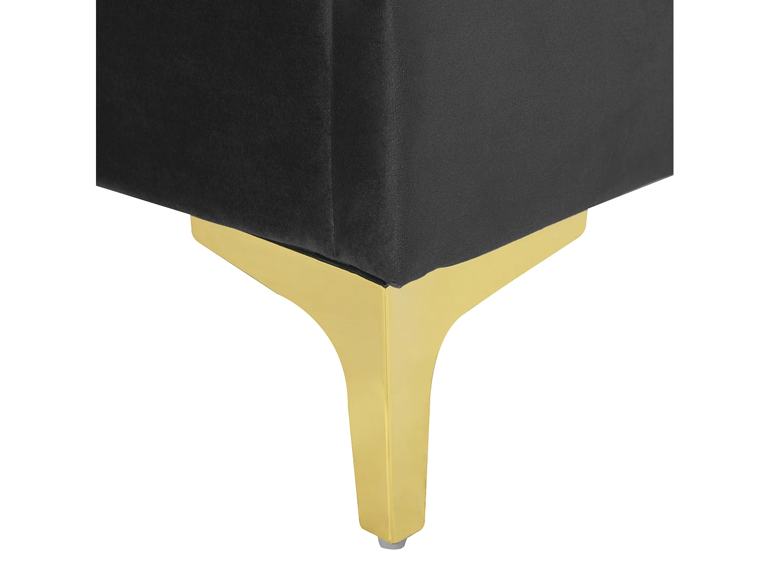 Lit avec sommier Velours LIMOUX 140 x 200 cm Noir