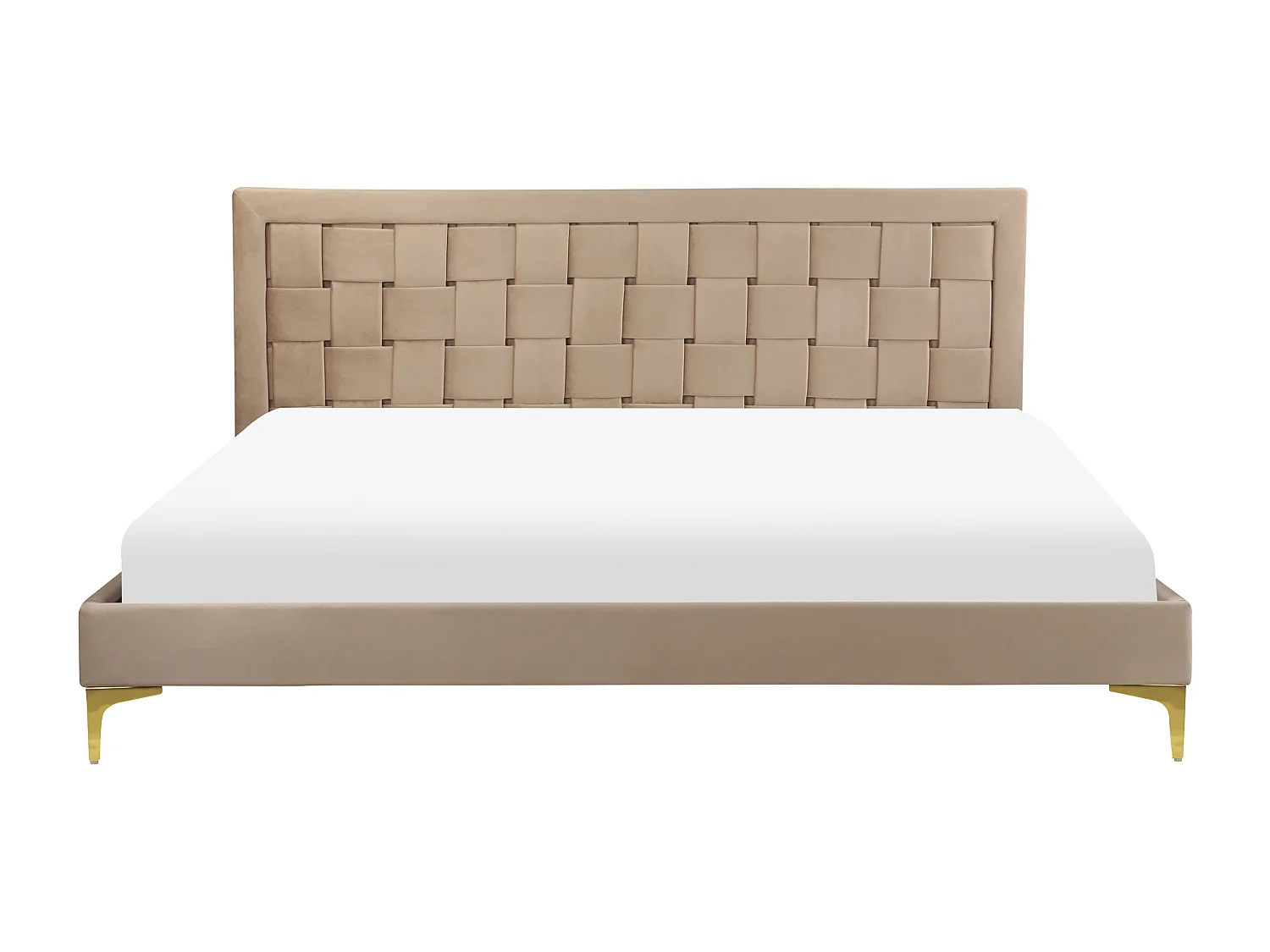 Lit avec sommier Velours LIMOUX 180 x 200 cm Taupe