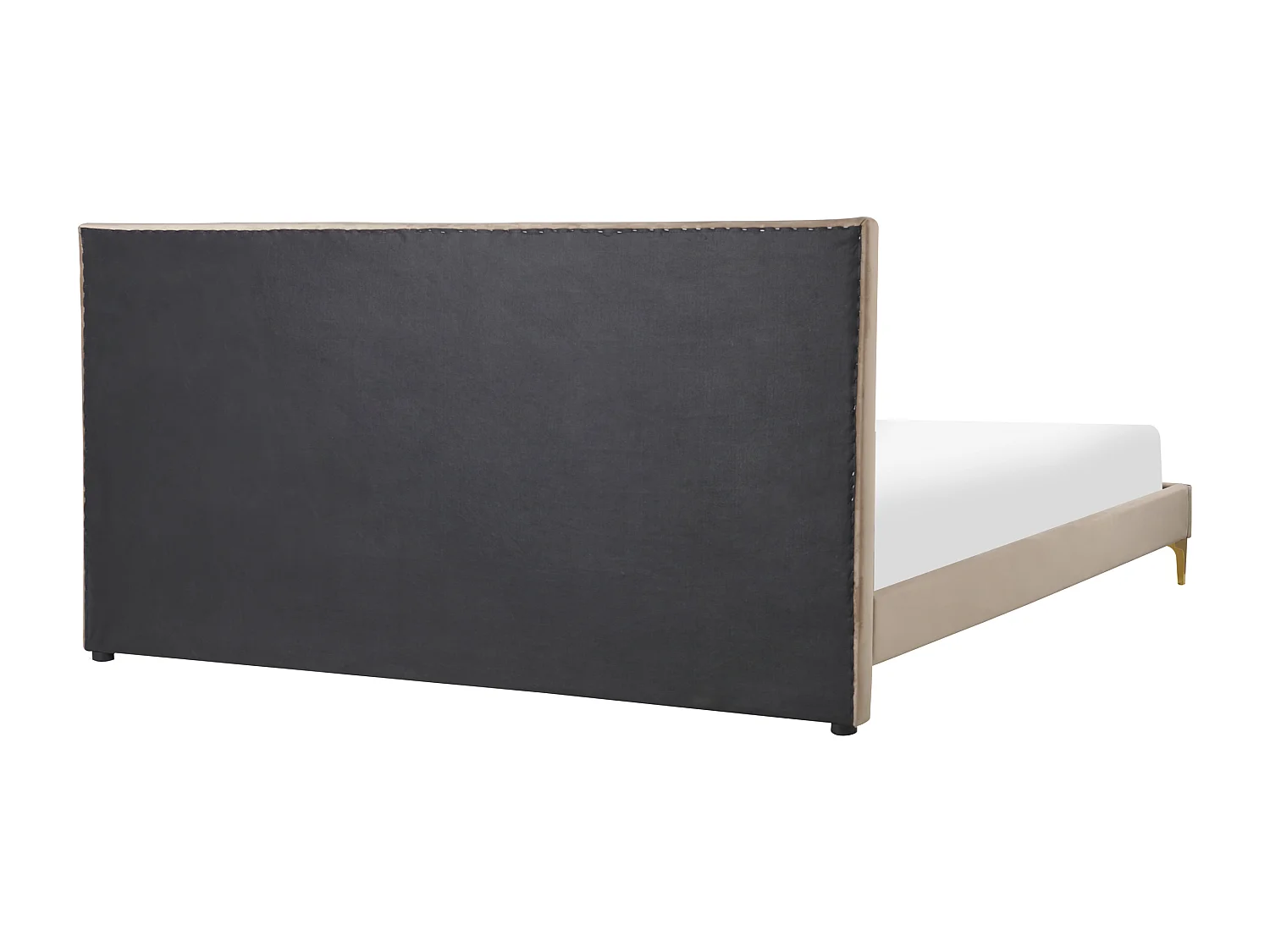 Lit avec sommier Velours LIMOUX 180 x 200 cm Taupe