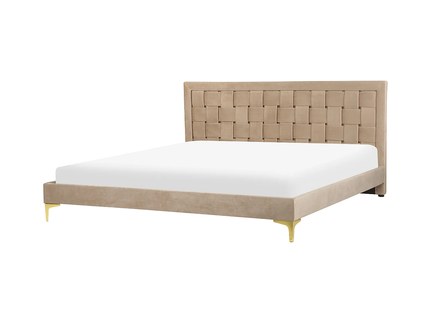 Bed Fluweel LIMOUX 180 x 200 cm Taupe