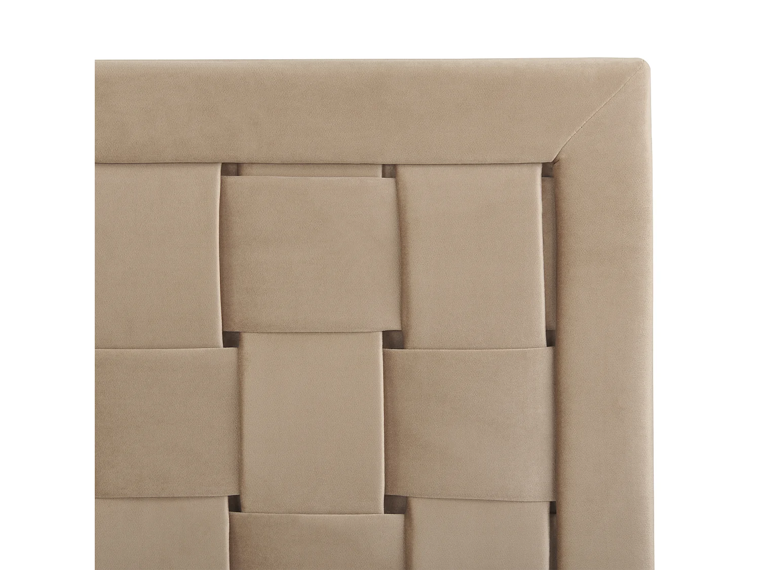 Luxuriöses Doppelbett Samtstoff Beige Taupe mit Lattenrost 180 x 200 cm Limoux