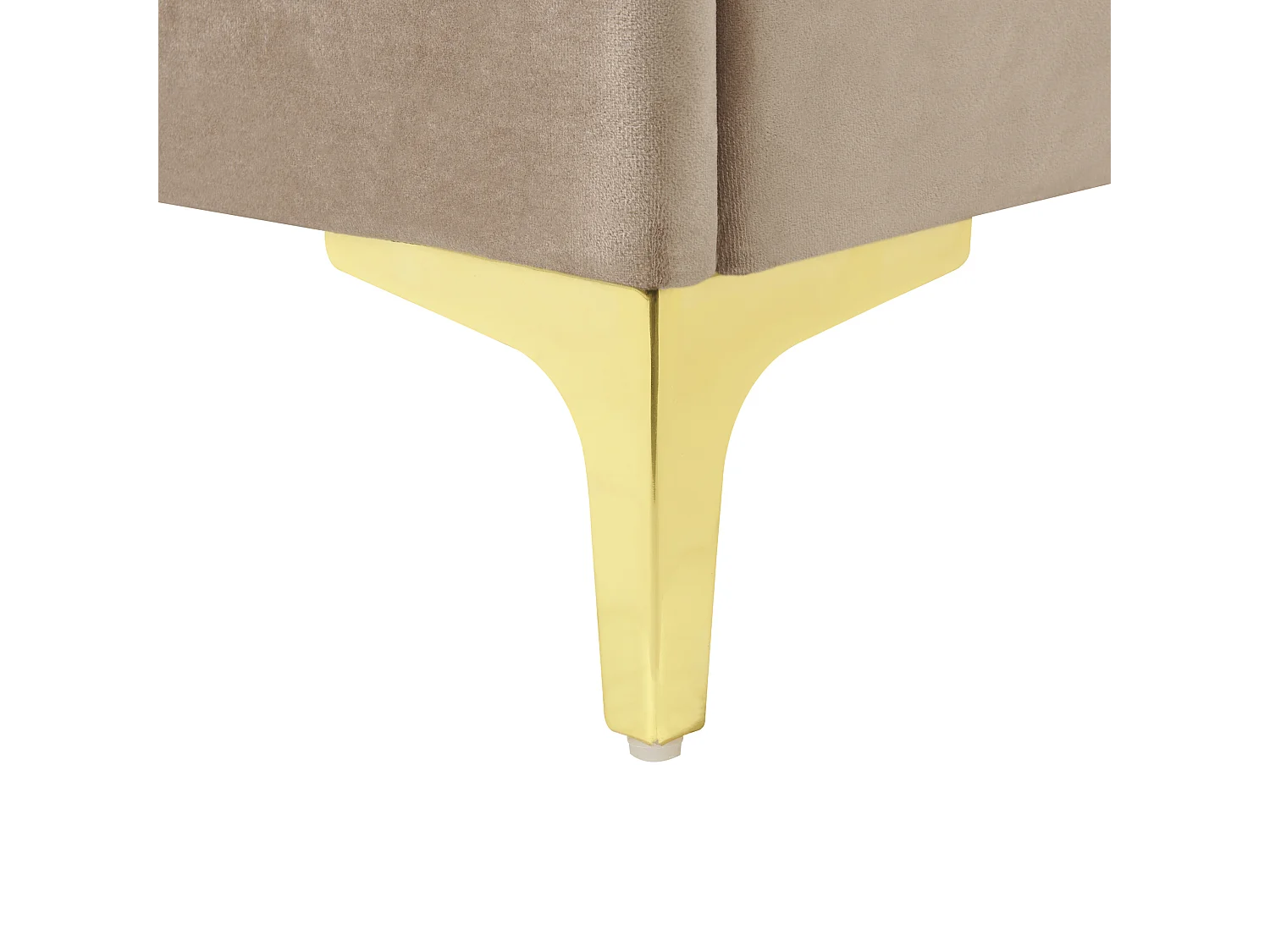 Luxuriöses Doppelbett Samtstoff Beige Taupe mit Lattenrost 180 x 200 cm Limoux