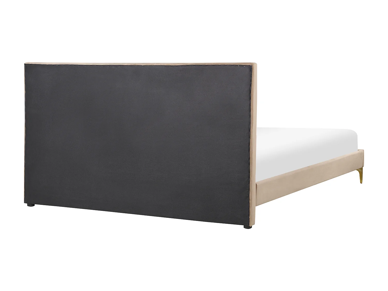 Lit avec sommier Velours LIMOUX 160 x 200 cm Taupe