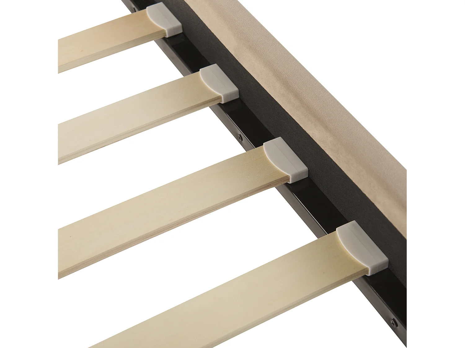 Lit avec sommier Velours LIMOUX 160 x 200 cm Taupe