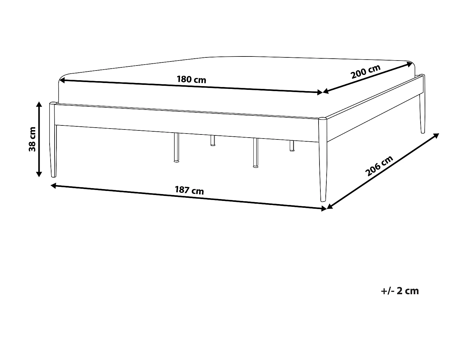 Bed Metaal VAURS 180 x 200 cm Zwart