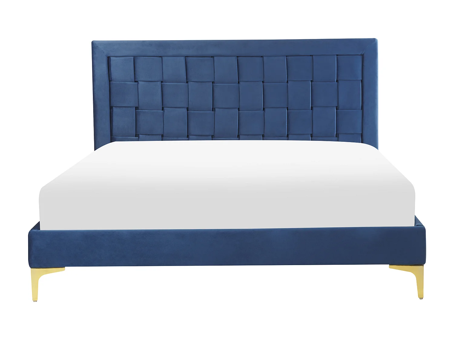 Letto Velluto LIMOUX 140 x 200 cm Blu marino