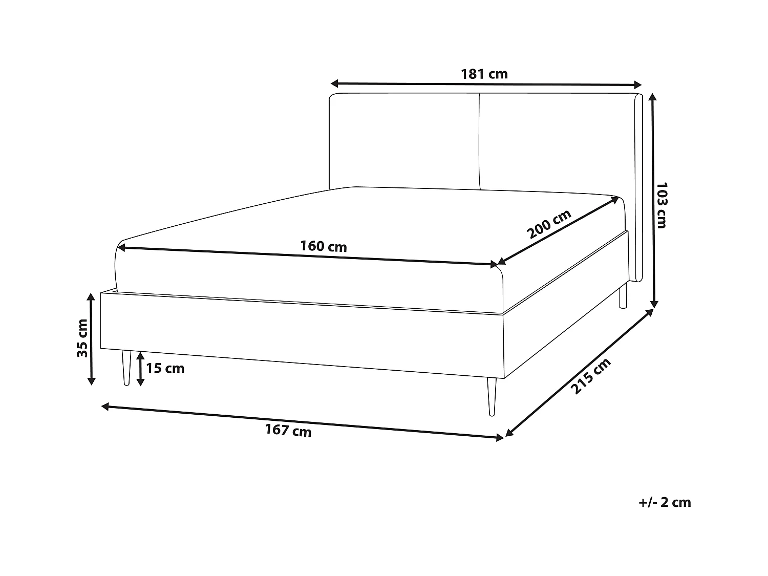 Bett Kunstleder braun / goldbraun 160 x 200 cm gepolstertes Kopfteil Limanton
