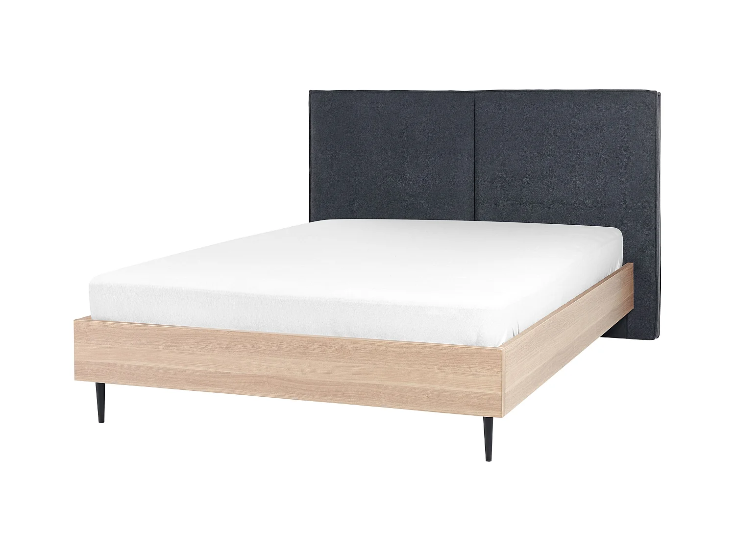 Lit avec sommier Tissu IZERNORE 140 x 200 cm Gris foncé