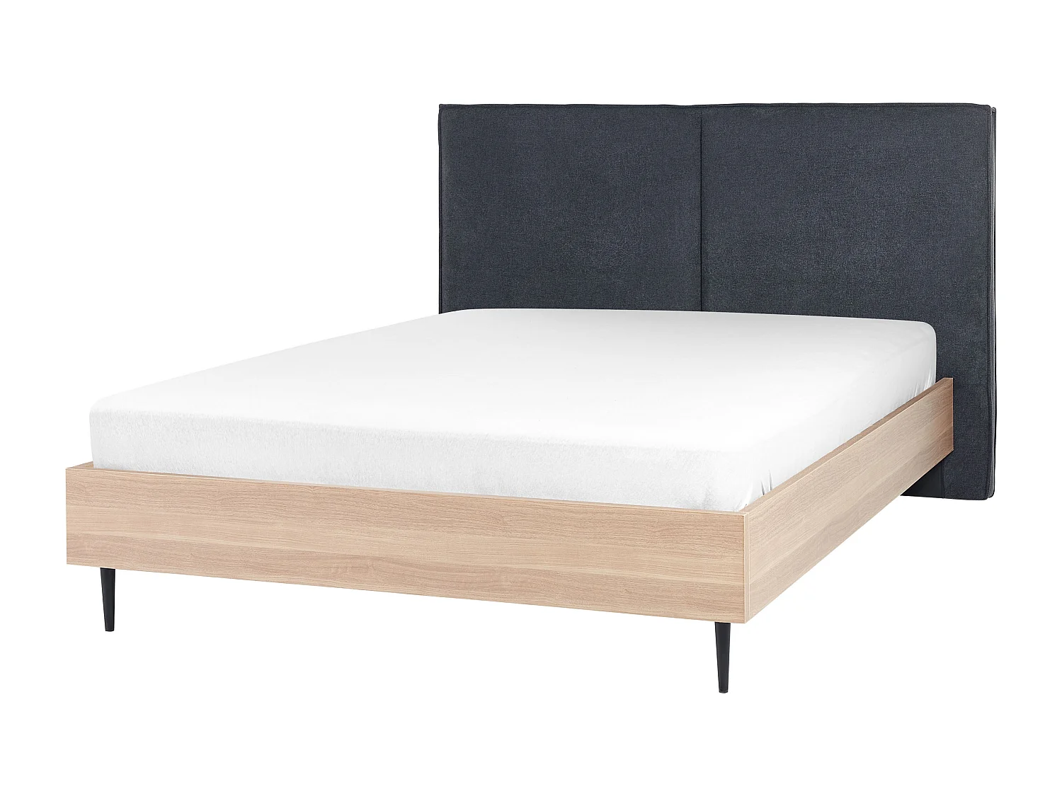 Lit avec sommier Tissu IZERNORE 140 x 200 cm Gris foncé