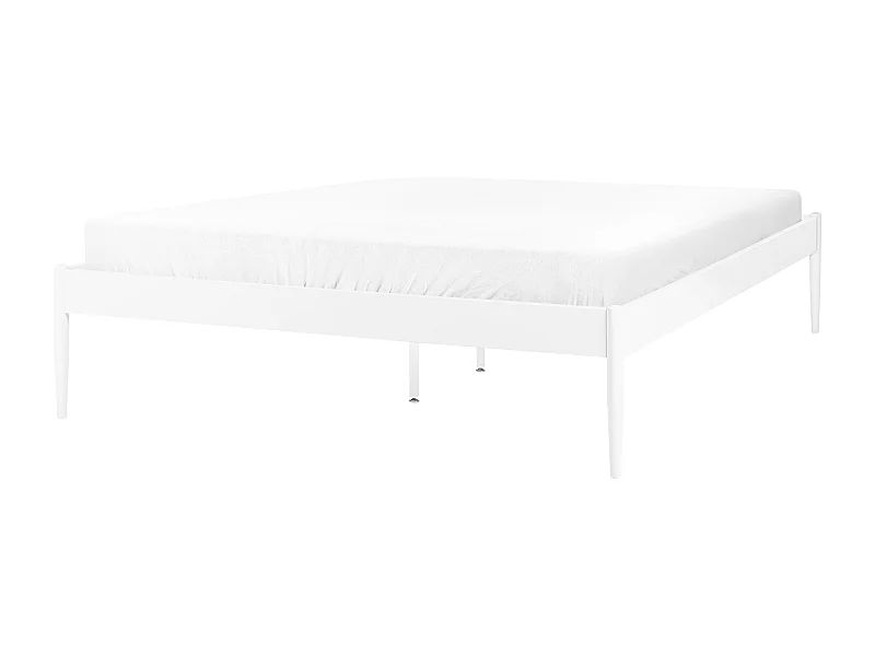 Metallbett mit Lattenrost 140 x 200 cm weiß modern Industrie-Design Vaurs